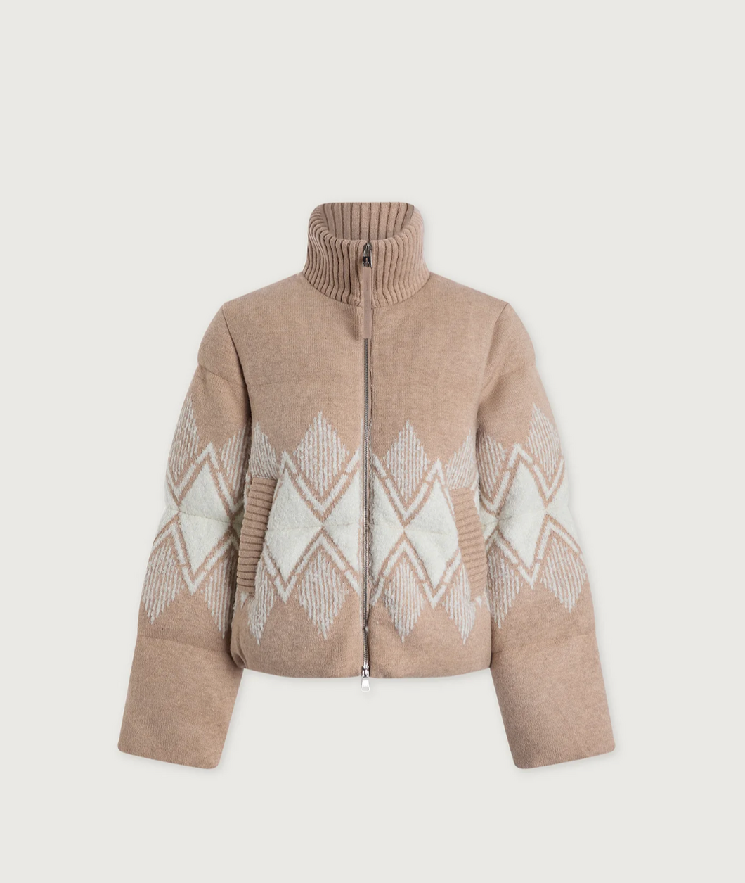 Belinda Knit Puffer - light taupe
