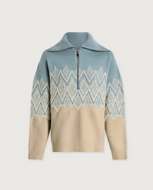 Hedda Fairisle half zip - Ashley Blue